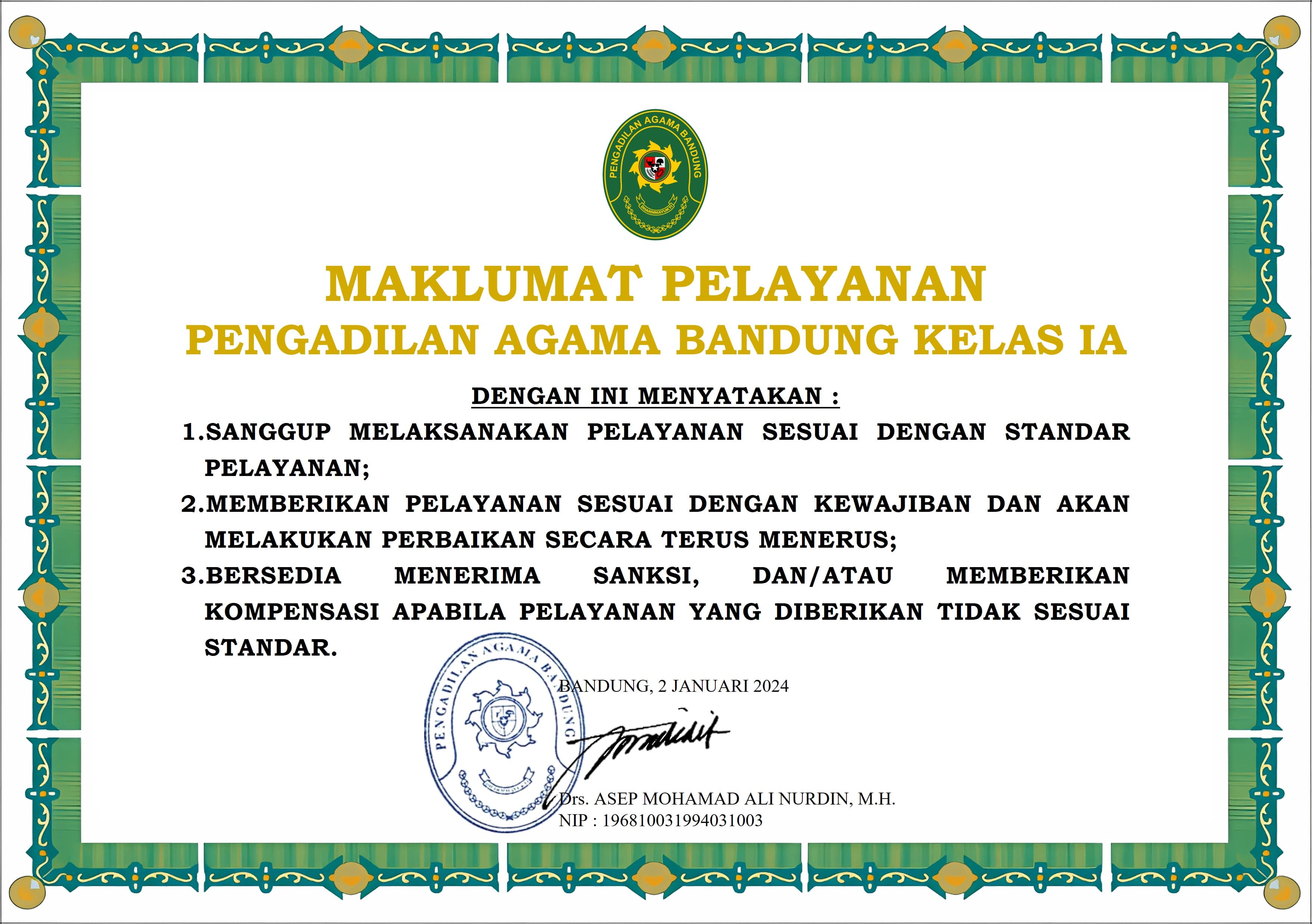 Maklumat pelayanan 2024 TLHP